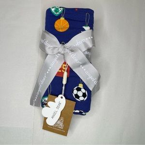 Angel Dear Bamboo Blanket Sports Ornaments Swaddle Blanket 45x45 NWT